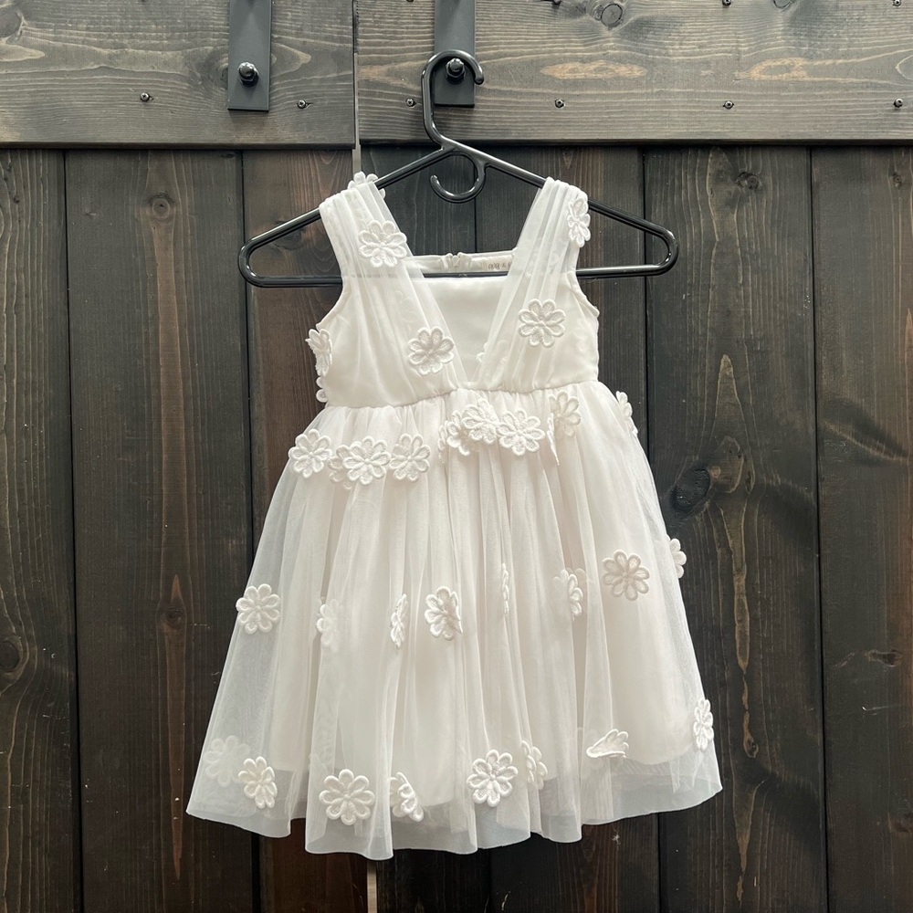 BOGO | Ava & Yelly White Flower Girl Dress
